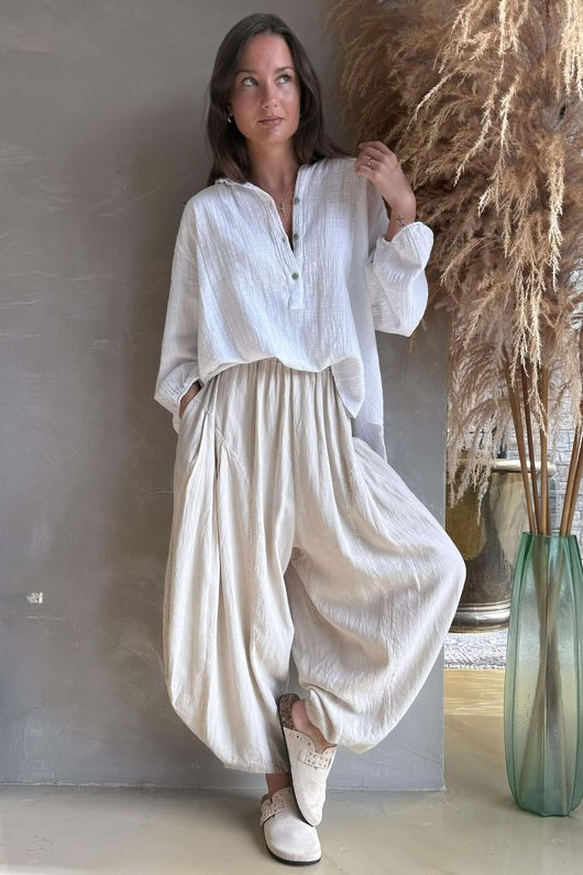 Laurie Cushion Cotton Blouse White - 